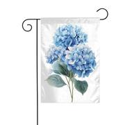 Bouquet d'hortensias bleu aquarelle drapeau de jardin botanique classique 30 x 45 cm vertical double face ferme vacances décorations extérieures drapeau de cour