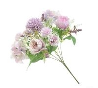 Bouquet d'œillets de pivoines artificielles en soie pour une décoration nécessitant peu d'entretien dans n'importe quel environnement intérieur ou extérieur (violet clair)