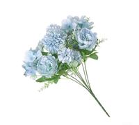 Bouquet d'œillets de pivoines artificielles en soie pour une décoration nécessitant peu d'entretien dans n'importe quel environnement intérieur ou extérieur (bleu lac)