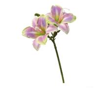 Bouquet d'orchidées artificielles à deux têtes en tissu de soie et fil de fer pour décoration intérieure (violet)