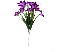 Bouquet d'orchidées artificielles en plastique et soie pour décoration d'intérieur et accessoires photo professionnels (violet)