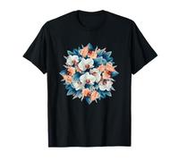 Bouquet d'orchidées élégant Feuilles Bleues Fleurs de pêche T-Shirt