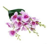 Bouquet d'orchidées papillons artificielles de 45 cm - Longue durée - Pour mariage, décoration d'intérieur, centre de table (violet clair)