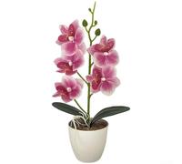 Bouquet d'orchidées phalaenopsis artificielles imprimées en 3D avec colle douce en pot avec base stable, orchidée papillon réaliste pour décoration d'intérieur, fête de mariage (pour cœur violet)