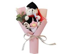 Bouquet d'ours Bouquet en peluche, bouquet de fleurs d'ours de remise des diplômes - Fleurs de crochet pour diplôme faites à la main,Bouquet de fleurs en peluche longue durée pour et