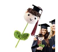 Bouquet en crochet pour la remise de diplôme, chapeau de fin d'année, bouquet de fleurs artificielles, tricoté à la main, chapeau de docteur pour garçons et filles, décoration de remise de diplôme