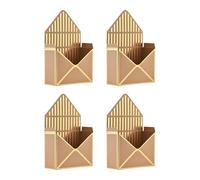 Bouquet Envelope Box - 4 Pack Large Capacity | Empty Paper Box For Bouquet | Gold Foil Stamping, Folding Gift Basket, For Valentine’s Day Mother’s Day Wedding Birthday Party Favors