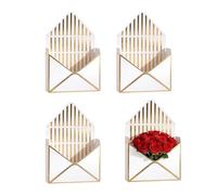 Bouquet Envelope Box - 4 Pack Large Capacity | Empty Paper Box For Bouquet | Gold Foil Stamping, Folding Gift Basket, For Valentine’s Day Mother’s Day Wedding Birthday Party Favors