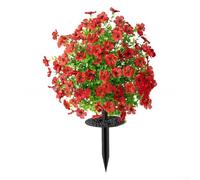 Bouquet Eucalyptus Artificiel Soie pour violet avec Piquet Bouquet | Piquet inclus, fixation pour sol rapide, pots pelouse, design stable, installation pour facile outils(5)