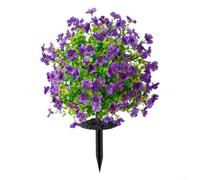 Bouquet Eucalyptus Artificiel Soie pour violet avec Piquet Bouquet | Piquet inclus, fixation pour sol rapide, pots pelouse, design stable, installation pour facile outils(2)