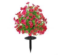 Bouquet Eucalyptus Artificiel Soie pour violet avec Piquet Bouquet | Piquet inclus, fixation pour sol rapide, pots pelouse, design stable, installation pour facile outils(3)