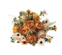 Bouquet Fleurs Simulées Plastique Résistant UV Couleur Vive(Orange)