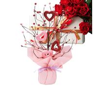 Bouquet floral artificiel - coeur en PVC 40 x 25 cm, vert romantique qui ne nécessite pas d'entretien, ornement domestique polyvalent | présent partenaire longue distance, affichage de bienvenue à