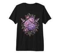 Bouquet Floral Colibri Fleurs Violettes Botanique T-Shirt Haut de Gamme