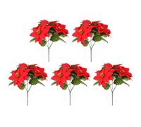 Bouquet floral décoratif 5 pièces en velours avec fleurs artificielles réalistes pour les vacances et les arrangements saisonniers à la maison (C)