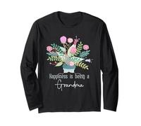 Bouquet Floral Vintage Happiness is Being Grandma Manche Longue
