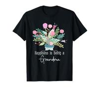 Bouquet Floral Vintage Happiness is Being Grandma T-Shirt