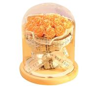 Bouquet Parfumé - INN® - Fleur de Savon Rose Séchée - Couvercle en Verre - Cadeau Anniversaire - Fête des Mères