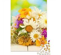 Bouquet Printemps 3 Couches Carton Photo Nature Puzzle, Défi Ultra Difficile Adultes, Entraînement Cerveau, Soulagement Stress, Décor Mural & Cadeau Seniors 52x38cm/1000pcs