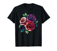 Bouquet Romantique de Roses Rouges et Violettes T-Shirt