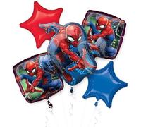Amscan Bouquet de 5 ballons aluminium Spiderman Rouge