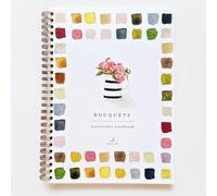 Bouquets Carnet d'aquarelle par Emily Lex Studio, 12 illustrations esquissées adaptées aux débutants, pages à plat en spirale, 16,5 x 22,9 cm, papier aquarelle 120g