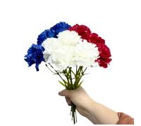 Bouquets de 27,9 cm à 10 tiges d'œillets - Résistants aux UV - Ne se décolorent pas - Mini pétales en soie - Plantes éternelles pour accessoires photo, décoration de fête et de mariage (rouge, blanc