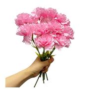 Bouquets de 28 cm à 10 tiges d'œillets - Ne se décolorent pas,Mini pétales en soie - Fleur éternelles pour vase de fleurs,fête à la maiso,toile de fond de mariage,décoration murale, couronne(rose)