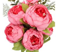 Bouquets de pivoines artificielles en soie Duovlo Springs Flowers D coration de mariage pour la maison Lot de 1 Printemps Rose