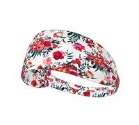 Bouquets Floraux Chics et Lumineux Rouge Marine,Bandeau de Sport Unisexe, Bandeau élastique Multi-usages pour Cheveux
