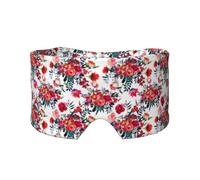 Bouquets floraux chics et lumineux rouge marine,Masque pour les yeux bloquant la lumière Cache-yeux et cache-oreilles pour le sommeil