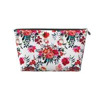 Bouquets Floraux Lumineux Chic Rouge Marine, Trousse de Toilette Trousse de Maquillage Sac à cosmétiques Trousse de Toilette de Voyage Portable