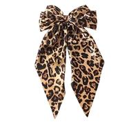 Bour Bowknot Hair Cent Barrette centrale pour femmes adultes Motif léopard Accessoires pour cheveux en satin