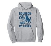 Bourbon and Dogs I Love My Licker Bourbon Drinking Girl Sweat à Capuche