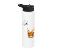 Bourbon Cannonball Whiskey Lover Cute Ice Splash Drink Funny Stainless Steel Insulated Water Bottle