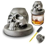 Bourbon Fumeur Kit, Crâne En Céramique Cocktail Fumer Kit Vieux Façonné Cheminée Boisson Fumeur Infuser pour Boissons, Whisky, vin