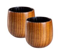 Bourbon Verre à Boire en Bois, Gobelet à Whisky en Bois Style Vintage | Lot de 2 Tasse Réutilisable à l'Antiquité | Verres à Whisky Cup | pour Hommes Papa Thé Café Vin Bourbon Bière Chaude