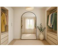 BOURGH Miroir Pleine Longueur Onirique 190x110cm - Miroir à Colonne, à Pendre Ou Appuyer - Grand Moderne Miroir, Noire Cadre