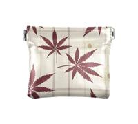 Bourgogne Marijuana Buffalo Plaid Daisy Egg Easter Porte-monnaie en cuir pour femme Porte-monnaie étanche Organisateur de cartes pour homme femme Voyage, Oeuf de Pâques en forme de marguerite
