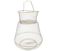 Bouriche de Pêche en Filet Métallique Doré, Rangement Pliable pour | Filet de Protection des Poissons, Installation Simple au Sol, Usage Bord de Rivière et Pêche Sauvage