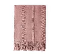 BOURINA Housse de canapé texturée et douce en tricot - Rose corail - 127 x 152 cm