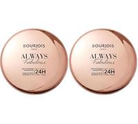 Bourjois Always Fabulous, 100 Rose Ivory, poudre de teint, formule légère, tenue longue durée jusqu’à 24 h, SPF 20, acide hyaluronique, fini mat naturel, 7 g (Lot de 2)