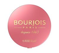 BOURJOIS - Boîte Ronde Blush 15 Rose Eclat - Pinceau & Miroir Intégré - Technologie Fard Cuit - Texture Fine & Légère - Facile À Estomper - Parfum Gourmand
