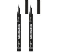 Bourjois Liner Feutre Slim Waterproof Eyeliner, Hautement Pigmenté, Sans Bavure, Séchage Rapide, 1 ml, Ultra Black IV (Lot de 2)