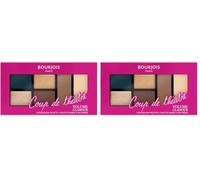 Bourjois palette d'ombres à paupières Volume Glamour - 6 teintes ultra-pigmentées - Texture crème-poudré - facile à appliqué - Coup de Théâtre (Lot de 2)
