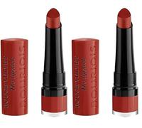 Bourjois ROUGE À LÈVRES ROUGE VELVET THE LIPSTICK, 21 Grand Roux, Couleur mate intense, Tenue jusqu'à 24H, Raisin haute précision, Hydratation, Léger et confortable, Sensation lèvres nues (Lot de 2)