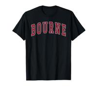 Bourne Massachusetts Souvenir College Style Texte Rouge T-Shirt