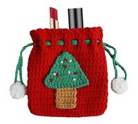 Bourse À Monnaie pour Femmes,Portefeuille en Crochet pour La Saison De Noël avec Cordon De Serrage - Portefeuille À Pièces | pour Bijoux Rouge À Lèvres Écouteurs Clés Stockage Monnaie Argent Courses