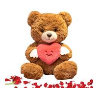Bourse en peluche en peluche avec le cœur rouge | Saint-Valentin ours en peluche avec cœur d'amour | Animal en peluche de cœur étreint en peluche douce | Grande d'ours en peluche pour femme ou