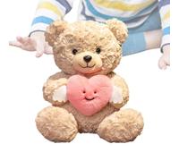 Bourse en peluche en peluche avec le cœur rouge | Saint-Valentin ours en peluche avec cœur d'amour | Animal en peluche de cœur étreint en peluche douce | Grande d'ours en peluche pour femme ou